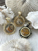 Image of Crazy Lace Agate Stone Pendant with Bezel, Natural Stone Cabochon, comes in a variety of patterns,3 bezel colors, Natural Stone, Fast Ship.