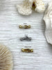 Image of Fold Over Clasp with Tie Bar End Cap and CZ, Double Fold Over Clasp, Cubic Zirconia, Cord End Caps, Plated Brass Clasp, 3 finishes Fast Ship