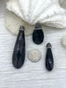 Image of Black Teardrop Shape Crystals with CZ. Teardrop Soldered Charm with silver bail, Drop Soldered Pendants w/CZ, 3 Styles. Fast Shipping