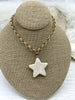 Image of Gold Soldered Star Shaped Howlite Stone Pendants and charms. 2 colors, white or black , Gold Bale . Fast Shipping