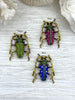 Image of Beetle Charm/Pendant, Enamel Rhinestone Pendant, Gold 46mm Pendants, Insect Pendants,Bug Pendants, 3 colors Fast Ship