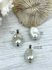 Image of Baroque Glass Pearl Replica Pendant, Glass Pearl Replica, Baroque Shape Pearl Pendant, Large Baroque Hand Wire wrapped, 5 colors, Fast Ship