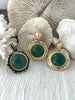Image of Green Aventurine Stone Pendant with Bezel, Natural Stone Pendants, Cabochon Stone Comes in a variety of patterns, 3 bezel colors, Fast Ship