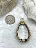 Image of Crystal Gold Soldered Pendant/Charm. Teardrop Shape, Textured Soldering, Necklace Charm. Fast Shipping