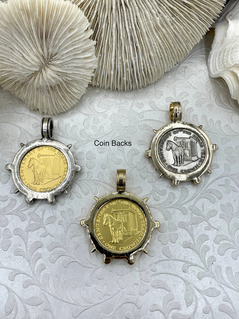 Queen Elizabeth II Coin Pendant, Royal Pendant, Queen Pendant, Coin Bezel, Royal coin, Queen Elizabeth II Coin, 2 Styles. Fast Ship