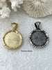 Image of Natural Fluorite Pendant with Bezel, Cabochon Natural Stone will come in a variety of patterns, 2 bezel colors, Natural Stone, Fast Ship.