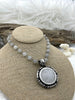 Image of Clear Quartz Stone Pendant with Brass Bezel, Natural Stone Pendants, will come in a variety of patterns, 5 bezel colors, Fast Ship
