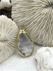 Image of Crystal Gold Soldered Pendant/Charm. Teardrop Shape, Textured Soldering, Necklace Charm. Fast Shipping