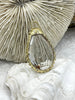 Image of Crystal Gold Soldered Pendant/Charm. Teardrop Shape, Textured Soldering, Necklace Charm. Fast Shipping