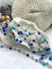 Image of Colorful Agate Stone Beaded Rosary Chain, Beaded Chains,6.5mm round stone beads, Gold Wire, Sold by the foot. Fast ship