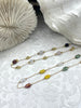Image of Gold plated Agate or Glass Rosary Chains, Gold Plated Brass Chain, Multicolor Beaded Chains, Colorful Chains, Sold By the Foot, Fast Ship