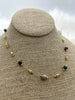 Image of Gold plated Agate or Glass Rosary Chains, Gold Plated Brass Chain, Multicolor Beaded Chains, Colorful Chains, Sold By the Foot, Fast Ship