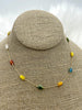 Image of Gold plated Agate or Glass Rosary Chains, Gold Plated Brass Chain, Multicolor Beaded Chains, Colorful Chains, Sold By the Foot, Fast Ship