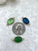 Image of Small Colorful Oval Crystal Charms/Connectors. Oval Connectors, 3 colors available, 14.2mm x 10.8mm x 5.4mm. Fast Shipping