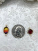 Image of Small Crystal Connector Charms, 2 styles, gold soldering, oval shape and diamond shape. Fast Shipping