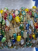 Image of Gold plated Agate or Glass Rosary Chains, Gold Plated Brass Chain, Multicolor Beaded Chains, Colorful Chains, Sold By the Foot, Fast Ship