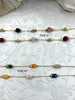 Image of Gold plated Agate or Glass Rosary Chains, Gold Plated Brass Chain, Multicolor Beaded Chains, Colorful Chains, Sold By the Foot, Fast Ship