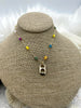 Image of Gold plated Agate or Glass Rosary Chains, Gold Plated Brass Chain, Multicolor Beaded Chains, Colorful Chains, Sold By the Foot, Fast Ship