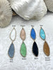 Image of Gold Trimmed Colorful Crystal Drop Gold trimmed Pendants Gold Trimmed Crystal Charms. Colorful Crystal Charms 8 Styles, Fast Ship