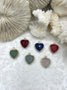 Image of Small Heart Shaped Natural Stone Pendants Gold Soldered, Natural Stone Pendants, will come in a variety of patterns, 6 colors, Fast Ship