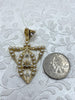 Image of Reproduction Edwardian Paste Fly Pendant, Pearl and CZ Accents, 4 styles, 42mm x 34mm x 3mm, Fast Shipping