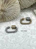 Image of MICRO PAVE Brass Mixed Metal Oval Carabiner lock clasp.Brass Carabiner Screw Clasp, Carabiner Screw Pendant, Screw Connector Lock. FastShip