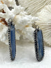 Image of Blue Color Kynite Pendant with Burnished Silver Soldered Bezel. Natural Kynite Stone. medium or large, varying sizes. Fast Ship