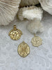 Image of High Quality Brass Charm, Gold Coin Disc Pendant, Embossment Brass Pendant, 2 styles to choose From, Fast Ship