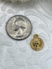 Image of High Quality Brass Charm, Gold Coin Disc Pendant, Small Queen Charm, Embossment Brass Pendant, 12mm round, Fast Ship