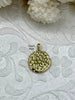 Image of Coin Shape Enamel Charms, Pendant BRASS. White Enamel Cross Charm, Enamel and gold coin 14mm. Fast Ship