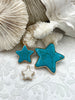 Image of Gold Soldered Star Shaped Howlite Stone Pendants and charms. 2 colors, white or black , Gold Bale . Fast Shipping