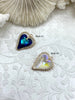 Image of Gold Trimmed Crystals. Drop Crystal Hearts or Shell Shaped Charms and Pendants, 3 Styles/Colors. Fast Shipping