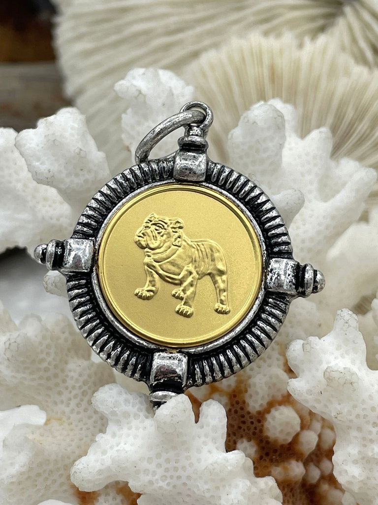 Bulldogs coin Bulldog Pendant Bulldog Necklace Game Day Glam Bling By A
