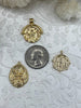 Image of High Quality Brass Charm, Gold Coin Disc Pendant, Embossment Brass Pendant, 2 styles to choose From, Fast Ship