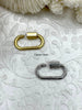 Image of Brass Carabiner Large Oval lock clasps. Matte Gold or Silver, Carabiner Screw Clasp, Carabiner Screw Pendant, Screw Connector Lock.Fast Ship