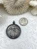 Image of Reproduction French Commemorative Medal Coin Pendant 38mm, Coin Bezel, French coin, Art Deco Coin, Silver coin, 5 bezel colors. Fast Ship