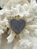 Image of Spike Heart CZ Pave Charm, Cubic Zirconia charm, Brass Charm, 3 styles available, gold and gunmetal, clear CZ, Fast Ship