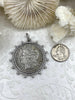 Image of Reproduction Coin Pendant, Morgan Peace Dollar Pendant, Coin Bezel, Vintage Coin Pendant, Bezel with CZ and Pearls. 3 Styles Fast Ship