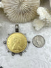 Image of Queen Elizabeth II Coin Pendant, Royal Pendant, Queen Pendant, Coin Bezel, Royal coin, Queen Elizabeth II Coin, 2 Styles. Fast Ship