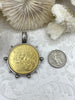 Image of Reproduction Peso Coin Pendant, Coin Bezel, Mexican Coin, Horse Coin, Horse Pendant, Equestrian Pendant, Equestrian Coin. Fast Ship