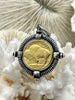Image of Buffalo Nickel Gold coin Pendant, Reproduction Gold Coin Pendant, Buffalo Nickel Pendant, Buffalo Nickel Coin Charm, 3 bezel color Fast Ship