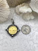 Image of Buffalo Nickel Gold coin Pendant, Reproduction Gold Coin Pendant, Buffalo Nickel Pendant, Buffalo Nickel Coin Charm, 3 bezel color Fast Ship