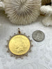 Image of Reproduction Coin Pendant, Liberty Peace Dollar Coin Pendant, Coin Bezel, Vintage Coin Pendant, Coin Bezel CZ . Fast Ship