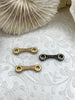 Image of CZ Micro Pave Bar Connector, Pave Bar, Double Hole Connector, Plated Brass Finding with CZ,Cubic Zirconia, Bar Connector, 8 styles.Fast Ship