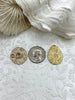 Image of High Quality Brass Charm, Gold Coin Disc Pendant, Embossment Brass Pendant, 2 styles to choose From, Fast Ship