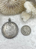 Image of Reproduction Coin Pendant 39mm, Coin Bezel, Vintage Coin, 5 bezel colors. Fast Shipping