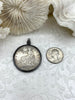 Image of Reproduction Coin Pendant 39mm, Coin Bezel, Vintage Coin, 5 bezel colors. Fast Shipping