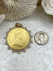 Image of Queen Elizabeth II Coin Pendant,Royal Pendant,Queen Pendant,Coin with Pearl and CZ Accents,Queen Elizabeth II Coin, 3 Styles. Fast Ship