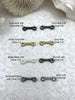 Image of CZ Micro Pave Bar Connector, Pave Bar, Double Hole Connector, Plated Brass Finding with CZ,Cubic Zirconia, Bar Connector, 8 styles.Fast Ship