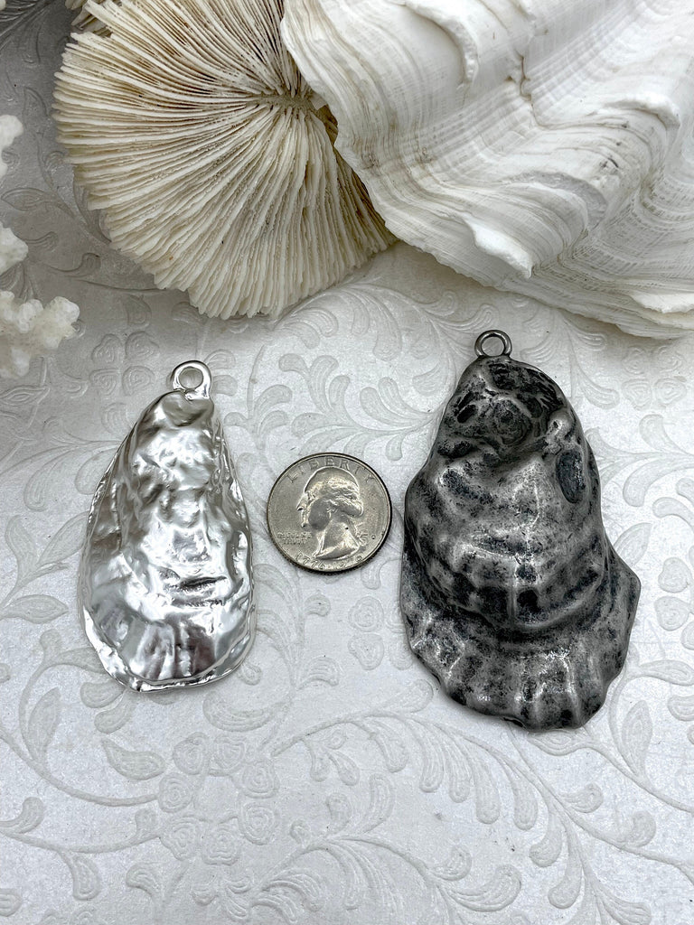 Oyster Shell Cast Pendant, Shell Pendant, Seashell, 2 styles of shells, 5 colors, BBA Original. Fast Shipping